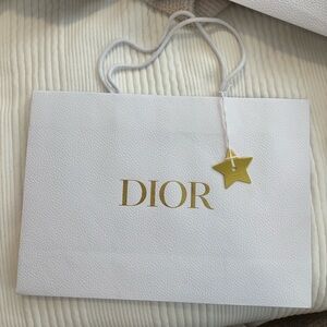 Dior White Shopping Bag with Gold Lettering (medium size) for a pair of shoes